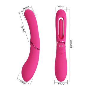 Romance Lexie Pink – Vibrator Punctul G Waterproof, Silicon, cu Miscari Flutter, Roz, 20 cm, Ø 3.1 cm
