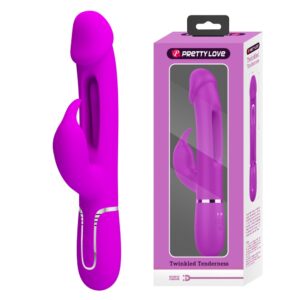 Pretty Love Kampas Purple – Vibrator Rabbit Waterproof, 3 in 1, Functie Climax, Silicon, 23 cm, Ø 3.7 cm
