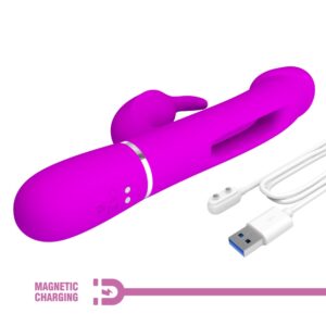 Pretty Love Kampas Purple – Vibrator Rabbit Waterproof, 3 in 1, Functie Climax, Silicon, 23 cm, Ø 3.7 cm