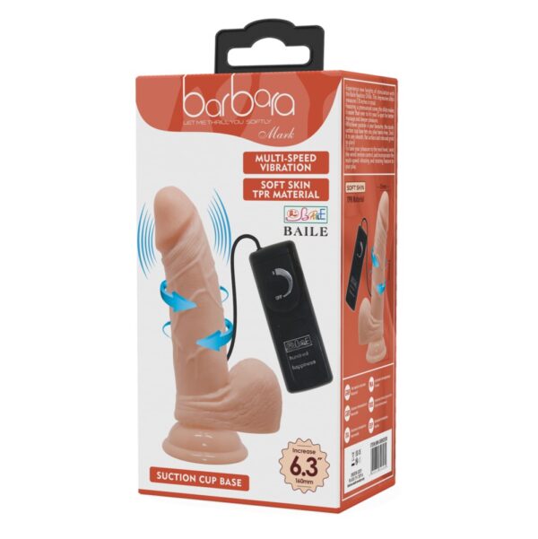 Barbara Mark Multi-Speed – Dildo Realistic cu Telecomanda si Vibratii, ABS Premium, Waterproof, 16 cm, Ø 3.5 cm