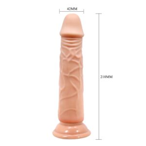 Barbara Calvin – Dildo Realistic cu Ventuza, Waterproof, TPR moale, 20 cm, Ø 4.2 cm