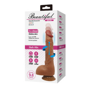 Beautiful Wilks – Dildo Realistic cu Ventuza, 5 moduri de Vibratie, Rotatie si Impingere, 25 cm, Ø 4.1 cm