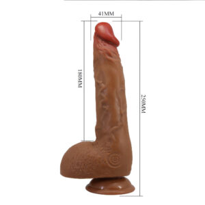 Beautiful Wilks – Dildo Realistic cu Ventuza, 5 moduri de Vibratie, Rotatie si Impingere, 25 cm, Ø 4.1 cm