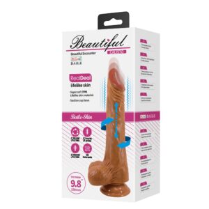 Beautiful Calisto – Dildo Realistic cu Ventuza, Functii de Vibratie, Rotatie si Impingere, 25 cm, Ø 4 cm
