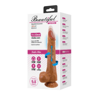 Beautiful Calisto – Dildo Realistic cu Ventuza, Functii de Vibratie, Rotatie si Impingere, 25 cm, Ø 4 cm