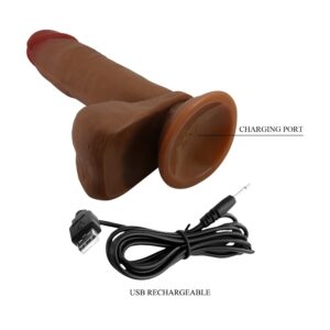 Beautiful Abel – Dildo Realistic cu Ventuza, 5 moduri de Vibratie, Rotatie si Impingere, 21 cm, Ø 4.2 cm