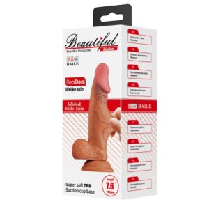 Beautiful Zebulon – Dildo Realistic cu Ventuza, Waterproof, TPR moale, 19.4 cm, Ø 4.2 cm