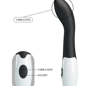 Pretty Love Bishop – Vibrator Punctul G Waterproof, Silicon Premium, Negru, 18.2 cm, Ø 3.1 cm