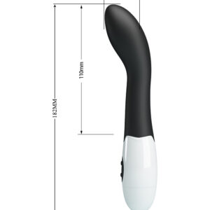 Pretty Love Bishop – Vibrator Punctul G Waterproof, Silicon Premium, Negru, 18.2 cm, Ø 3.1 cm