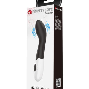 Pretty Love Bishop – Vibrator Punctul G Waterproof, Silicon Premium, Negru, 18.2 cm, Ø 3.1 cm