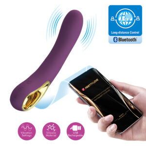 Pretty Love Ethan Purple – Vibrator Punctul G Waterproof, Control prin Aplicatie, Silicon, 20 cm, Ø 3.5 cm