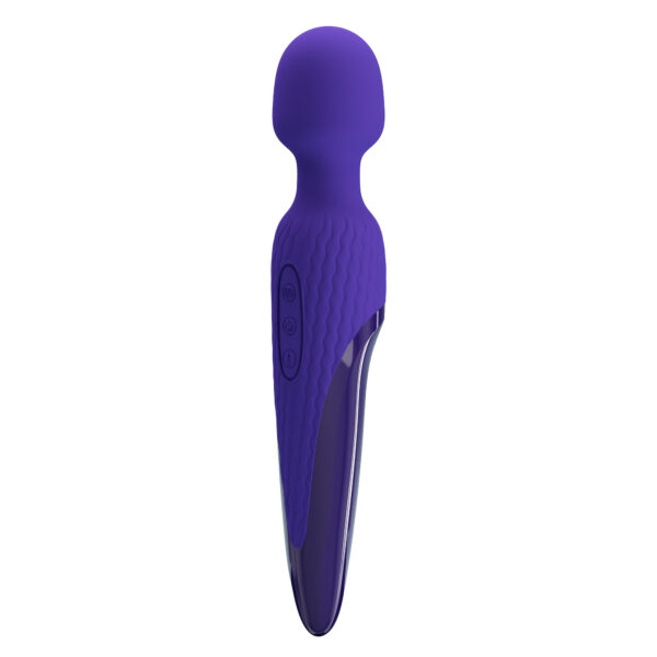 Pretty Love Antony Blue – Vibrator Wand Masaj, Silicon Premium, Functie Incalzire, Ø 4.8 cm