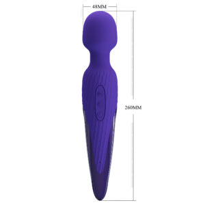 Pretty Love Antony Blue – Vibrator Wand Masaj, Silicon Premium, Functie Incalzire, Ø 4.8 cm