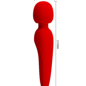 Pretty Love Meredith Red – Vibrator Wand Masaj, Silicon, Waterproof,  21.5 cm, Ø 5 cm