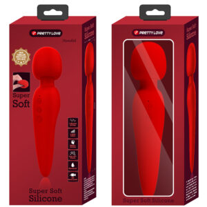 Pretty Love Meredith Red – Vibrator Wand Masaj, Silicon, Waterproof,  21.5 cm, Ø 5 cm