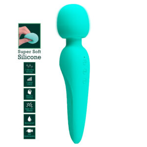 Pretty Love Meredith Green – Vibrator Wand Masaj, Silicon, Waterproof, 21.5 cm, Ø 5 cm