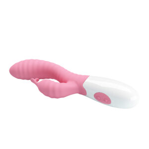 Pretty Love Hyman Pink – Vibrator Rabbit Waterproof, Silicon, Punctul G, Roz, 20 cm, Ø 3.2 cm
