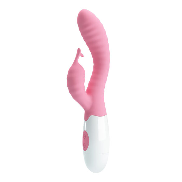Pretty Love Hyman Pink – Vibrator Rabbit Waterproof, Silicon, Punctul G, Roz, 20 cm, Ø 3.2 cm