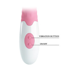 Pretty Love Hyman Pink – Vibrator Rabbit Waterproof, Silicon, Punctul G, Roz, 20 cm, Ø 3.2 cm