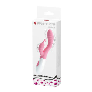 Pretty Love Hyman Pink – Vibrator Rabbit Waterproof, Silicon, Punctul G, Roz, 20 cm, Ø 3.2 cm