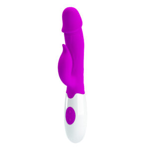 Pretty Love Peter Purple – Vibrator Rabbit Waterproof, Silicon Premium, Punctul G, 19.2 cm, Ø 3.1 cm