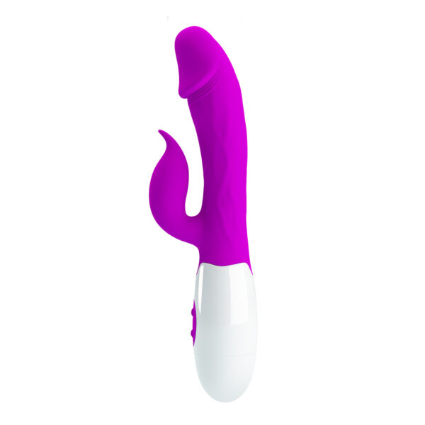 Pretty Love Peter Purple – Vibrator Rabbit Waterproof, Silicon Premium, Punctul G, 19.2 cm, Ø 3.1 cm