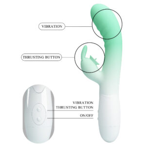 Pretty Love Cerberus Grenn – Vibrator Rabbit Waterproof, Silicon Premium, 20.6 cm, Ø 3.2 cm