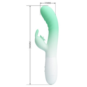 Pretty Love Cerberus Grenn – Vibrator Rabbit Waterproof, Silicon Premium, 20.6 cm, Ø 3.2 cm