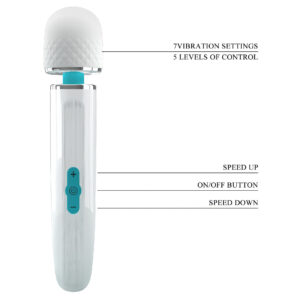 Pretty Love Berlas – Vibrator Wand Masaj, Silicon, Waterproof, 7 Moduri de Vibratii, Ø 5.8 cm