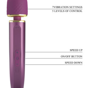 Pretty Love Colorful Massager – Vibrator Wand Masaj, Silicon, Waterproof, 7 Moduri de Vibratii, Ø 4.8 cm