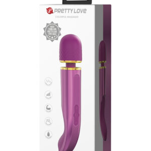 Pretty Love Colorful Massager – Vibrator Wand Masaj, Silicon, Waterproof, 7 Moduri de Vibratii, Ø 4.8 cm