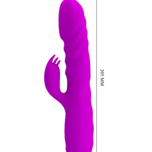 Pretty Love Melanie – Vibrator Rabbit Waterproof, 12 Moduri de Vibratii, Silicon Premium, 20,5 cm, Ø 3,5 cm