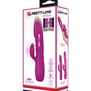 Pretty Love Melanie – Vibrator Rabbit Waterproof, 12 Moduri de Vibratii, Silicon Premium, 20,5 cm, Ø 3,5 cm