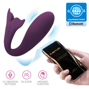 Pretty Love Jayleen Purple – Vibrator Stimulare Clitoris si Punctul G, Control prin Aplicatie, 10 cm, Ø 3.3 cm