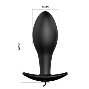 Pretty Love Vibrating Butt Plug – Dop Anal Vibrator Waterproof, Control prin telecomanda, Silicon, Ø 3,1 cm