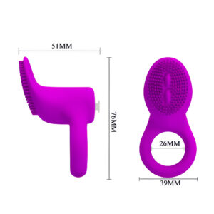 Pretty Love Cobra Purple – Inel Penis cu Vibratie si Stimulare Clitoris, Waterproof