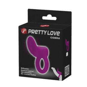 Pretty Love Cobra Purple – Inel Penis cu Vibratie si Stimulare Clitoris, Waterproof