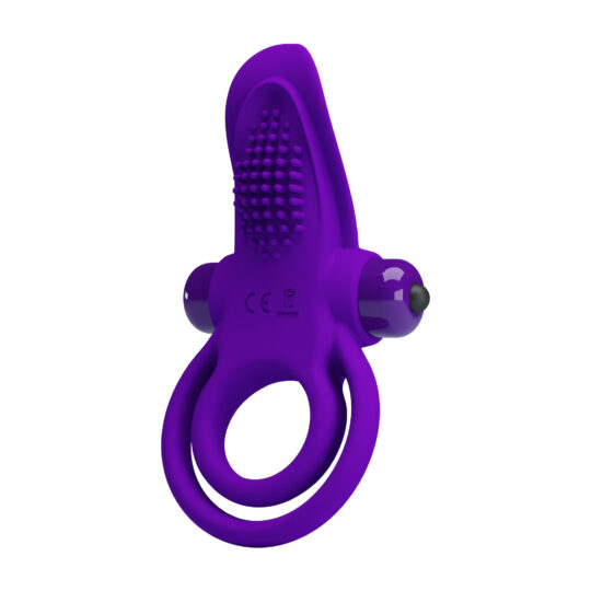 Pretty Love Vibrant Purple – Inel Penis cu Vibratie si Stimulare Clitoris, Silicon, Waterproof