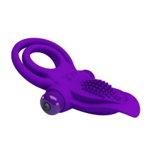 Pretty Love Vibrant Purple – Inel Penis cu Vibratie si Stimulare Clitoris, Silicon, Waterproof
