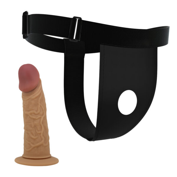 Pretty Love Houston Harness – Strap On cu Dildo Realist, ABS Premium, 17.5 cm, Ø 3.7 cm