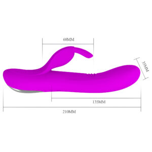Pretty Love Dylan Purple – Vibrator Rabbit Waterproof, Silicon Premium, 21 cm, Ø 3.5 cm