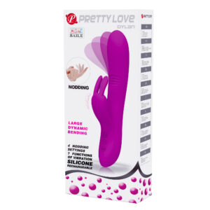 Pretty Love Dylan Purple – Vibrator Rabbit Waterproof, Silicon Premium, 21 cm, Ø 3.5 cm