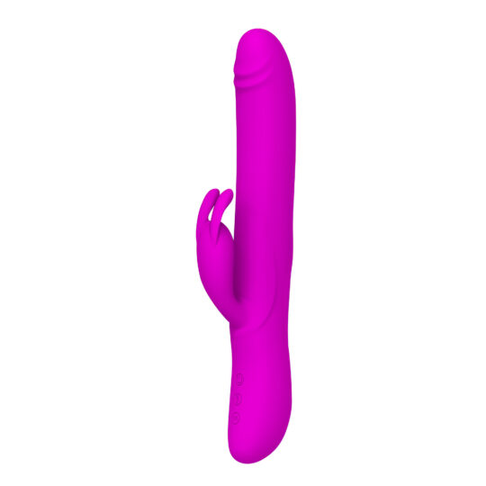 Pretty Love Byron Purple – Vibrator Rabbit Waterproof, Silicon, Punctul G, Functie de Impingere, 25 cm, Ø 4 cm