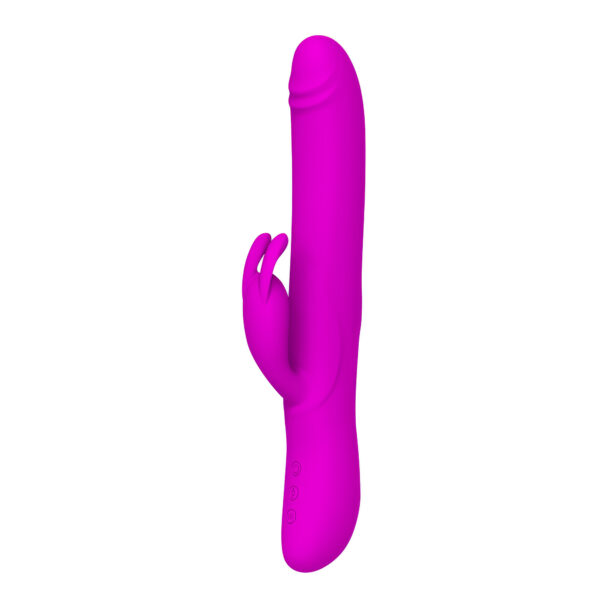 Pretty Love Byron Purple – Vibrator Rabbit Waterproof, Silicon, Punctul G, Functie de Impingere, 25 cm, Ø 4 cm