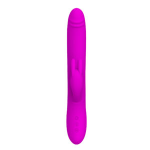 Pretty Love Byron Purple – Vibrator Rabbit Waterproof, Silicon, Punctul G, Functie de Impingere, 25 cm, Ø 4 cm