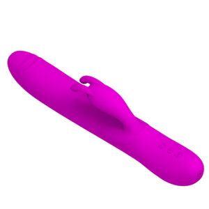 Pretty Love Byron Purple – Vibrator Rabbit Waterproof, Silicon, Punctul G, Functie de Impingere, 25 cm, Ø 4 cm
