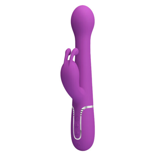 Pretty Love Twinkled Purple – Vibrator Rabbit 3 in 1 Waterproof, Silicon, Punctul G, 22.6 cm, Ø 3.7 cm
