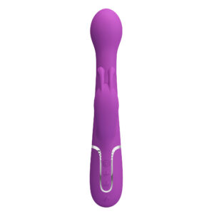 Pretty Love Twinkled Purple – Vibrator Rabbit 3 in 1 Waterproof, Silicon, Punctul G, 22.6 cm, Ø 3.7 cm