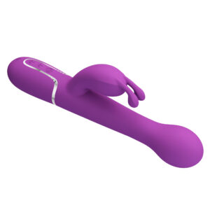 Pretty Love Twinkled Purple – Vibrator Rabbit 3 in 1 Waterproof, Silicon, Punctul G, 22.6 cm, Ø 3.7 cm