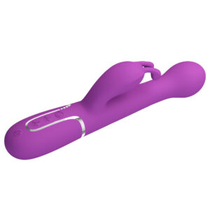 Pretty Love Twinkled Purple – Vibrator Rabbit 3 in 1 Waterproof, Silicon, Punctul G, 22.6 cm, Ø 3.7 cm